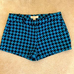 Michael Kors Geo Pattern Shorts with Belt Loops and Interior Button